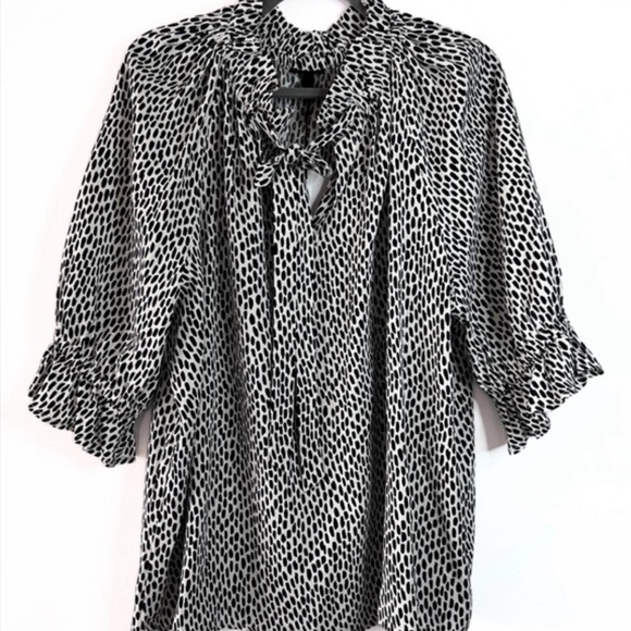 Who what wear leopard animal print short sleeve pullover blouse top-size XXL - Picture 12 of 12